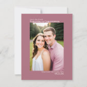 埃っぽいバラ垂直フォトミニマル結婚リスト セーブザデート (正面)