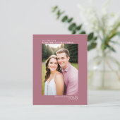 埃っぽいバラ垂直フォトミニマル結婚リスト セーブザデート (スタンド正面)