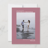 埃っぽいバラ垂直フォトミニマル結婚リスト セーブザデート (正面)