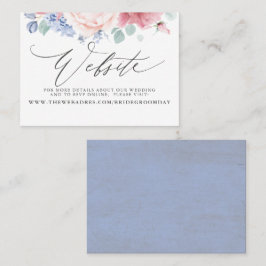 埃っぽいバラ埃っぽいブルーフローラ結婚ズのウェブサイトカード 名刺