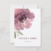 埃っぽいバラ牡丹エレガントなウェディングサンキューカード サンキューカード (正面)