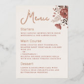 埃っぽいバラ結婚フローラのメニュー金箔メニュー 箔招待状 (正面)