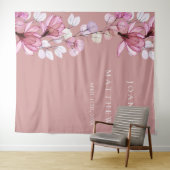 埃っぽいバラ結婚フローラの写真ブース背景 タペストリー (インサイチュ(横))
