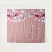 埃っぽいバラ結婚フローラの写真ブース背景 タペストリー (正面(横))