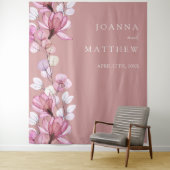 埃っぽいバラ結婚フローラの写真ブース背景 タペストリー (インサイチュ)