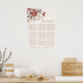 埃っぽいバラ結婚フローラの座席表ポスター ポスター (キッチン)