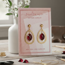 埃っぽいバラ赤面ピンクアートジュエリーディスプレイカード