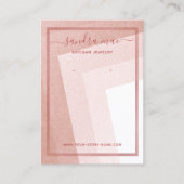 埃っぽいバラ赤面ピンクアートジュエリーディスプレイカード 名刺 (正面)