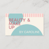 埃っぽいバラ赤面ピンクミントティール(緑がかった色)グリーンアートパターン 名刺 (正面)