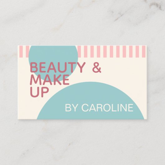 埃っぽいバラ赤面ピンクミントティール（緑がかった色）グリーンアートパターン 名刺 (正面)