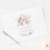 埃っぽいバラ&アイボリーフローラ美結婚しいサイズ ラウンドシール (封筒)