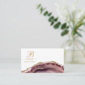 埃っぽいピンクの金ゴールド瑪瑙メイクアップアーティスト 名刺 (スタンド正面)