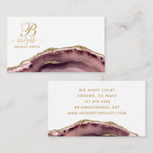 埃っぽいピンクの金ゴールド瑪瑙メイクアップアーティスト 名刺 (正面/裏面)