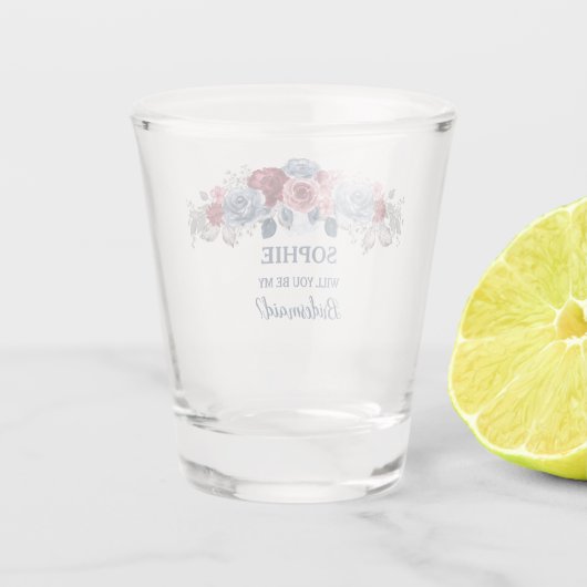 埃っぽいブルーとブルゴーニュは私の花嫁のメイドか? ショットグラス (裏面)