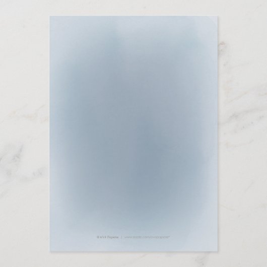 埃っぽいブルーエレガントロマンチックなヴィンテージ結婚式メニュー メニュー (裏面)