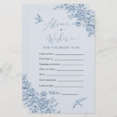 埃っぽいブルーチノワセリーブライダルアドバイスとウィッシュ (正面/裏面)