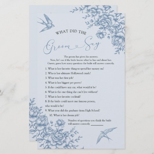 埃っぽいブルーチノワセリーブライダル何と新郎は言う (正面/裏面)