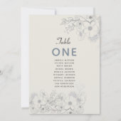 埃っぽいブルービンテージの結婚式のシーティングチャート (裏面)