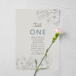 埃っぽいブルービンテージの結婚式のシーティングチャート