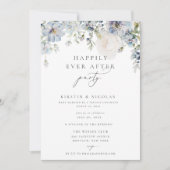 埃っぽいブルーフローラがパーティー後ずっと幸せに 招待状 (正面)