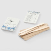 埃っぽいブルーフローラエレガントな結婚式プログラム ハンドファン (組立なし)