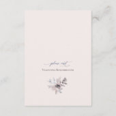 埃っぽいブルーベージュフローラエレガントな結婚式詳細 エンクロージャーカード (裏面)