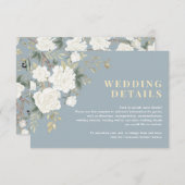 埃っぽいブルーホワイトチノ結婚イズリー詳細 エンクロージャーカード (正面/裏面)