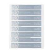 埃っぽいブルーロマンチックなヴィンテージウェディング差出人住所 ラップアラウンドラベル (シート)