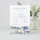 埃っぽいブルー沿岸RSVPカード挿入 出欠カード (スタンド正面)