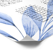 埃っぽいブルー赤面ピンク結婚ローズのシーティングチャート ポスター (角)