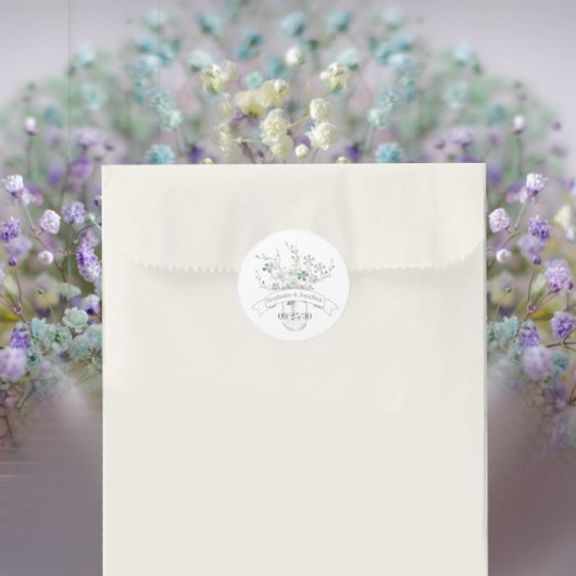 埃っぽいブルー赤面ラベンダーメイソンジャイルフラワー ラウンドシール