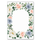 埃っぽいブルー赤面結婚ピーチのエンクロージャカード テーブルナンバー (裏面)