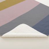 埃っぽいメイブとグレーの抽象芸術色ブロック シェルパブランケット (3/4)