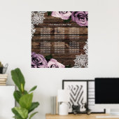 埃っぽいメイブフローラ素朴バラ木製座席表 ポスター (ホームオフィス)