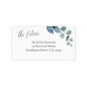 埃っぽいユーカリ未来のミスター・アンド・ミセス・アドレス ラベル (正面)