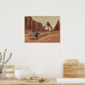 埃っぽい砂漠の巨大な骨格 ポスター (キッチン)