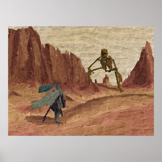 埃っぽい砂漠の巨大な骨格 ポスター (正面)