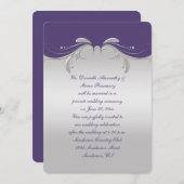 埃っぽい紫華美銀の渦巻き披露宴のみ 招待状 (正面/裏面)