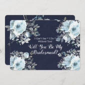 埃っぽい紺の牡丹が私の花嫁になる 招待状 (正面/裏面)