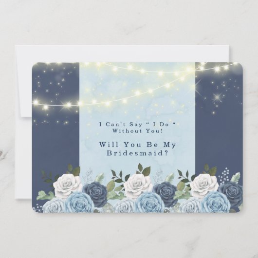 埃っぽい紺の牡丹が私の花嫁になる 招待状 (正面)