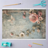 埃っぽい色、みすぼらしいシックでボロボロのフローラ 薄葉紙 (クラフト)