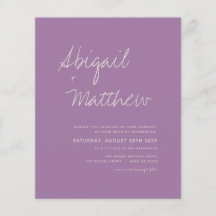 埃っぽい薄紫紫ミニマリストの結婚手書き