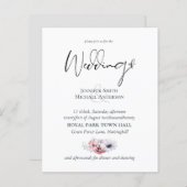 埃っぽい青いサンゴフローラ結婚式の予算を招く (正面/裏面)