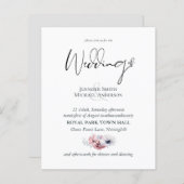 埃っぽい青いサンゴフローラ結婚式の予算を招く (正面/裏面)