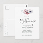 埃っぽい青いサンゴフローラ結婚式の予算を招く ポストカード (正面/裏面)