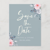 埃っぽい青いバラは日付スクリプトを保存 案内ポストカード (正面)