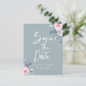 埃っぽい青いバラは日付スクリプトを保存 案内ポストカード (スタンド正面)