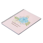 埃っぽい青いバラニュー結婚スWedsのギフトパーソナル ノートブック (左側)