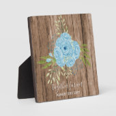 埃っぽい青いバラニュー結婚スWedsのギフトパーソナル フォトプラーク (正面)