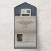 埃っぽい青いパスポートスタイルすべて1つにまとめる オールインワン招待状 (内側)